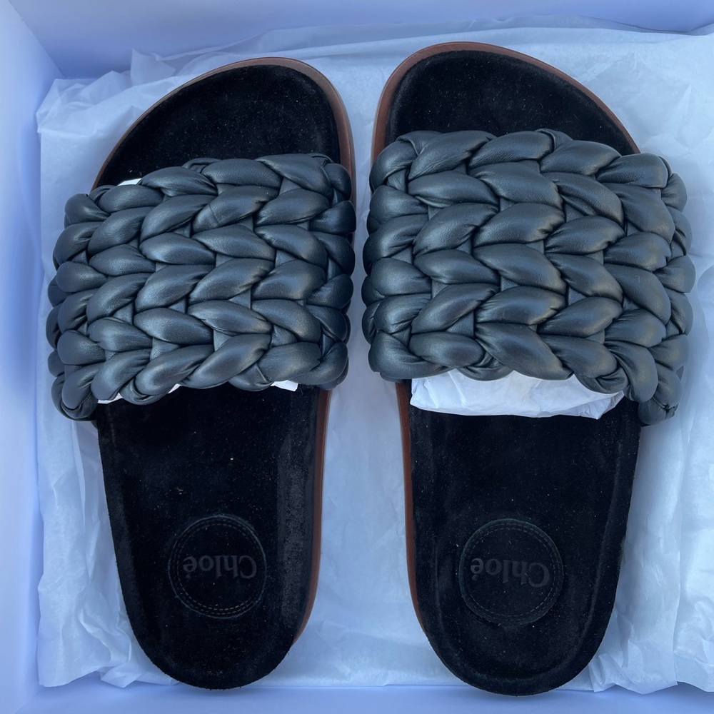 Chloé Kacey Braided Leather Slides